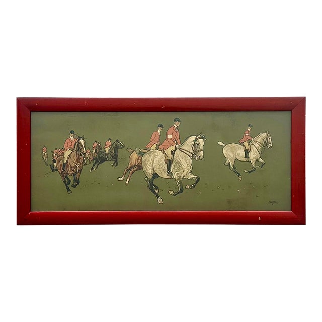 Vintage 1895 German Chomo Lithograph Polo Scene For Sale