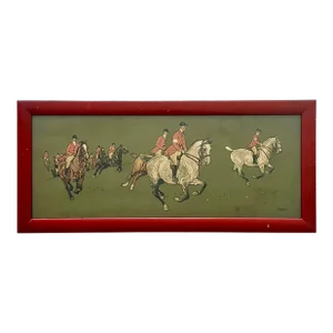 Vintage 1895 German Chomo Lithograph Polo Scene