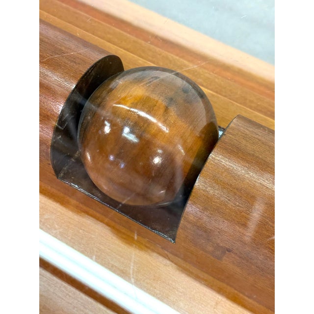 Italian Modernist Wood and Glass Coffee Table With Sculptural Base, 1970s by Giuseppe Rivadossi For Sale - Image 4 of 8