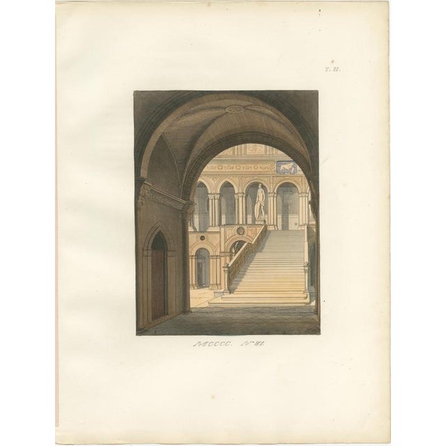 After Camille Bonnard, Venetian Interior & Architectural Views, 1845, Set of 3 For Sale - Image 4 of 9