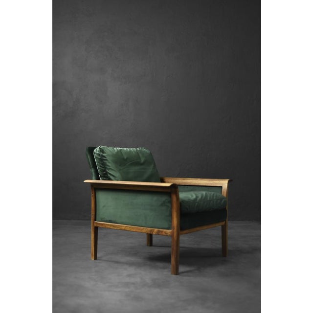 Vintage Norwegian Rosewood and Bottle Green Velour Sofa and Chair by Knut Sæter for Vatne Møbler, 1960s, Set of 2 For Sale - Image 17 of 18