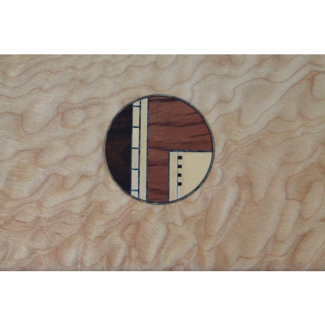 Brown Vintage Handmade Inlaid Marquetry Wood Jewelry Box For Sale - Image 8 of 15