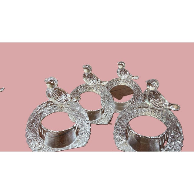1980s 1980s Vintage Lead Crystal Byrdes Napkin Rings Set of 4 West Germany For Sale - Image 5 of 7