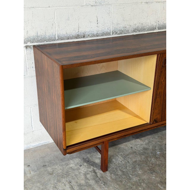 Brown Rosewood Low Credenza Sideboard in Style of Ladoga Erik Wortz Sweden Mid-Century Modern 1960s For Sale - Image 8 of 11