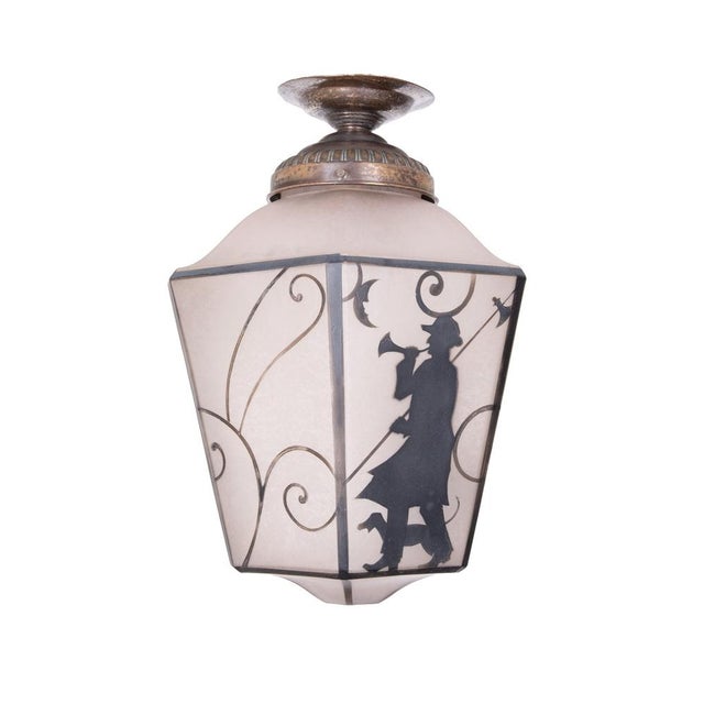 Art Deco Hexagon Hall Lamp Night Watcher, Germany, 1920s For Sale - Image 6 of 10