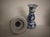 Chinese 2 Jingdezhen Ceramic Candle Holders Blue and White Porcelain Vintage For Sale - Image 3 of 4