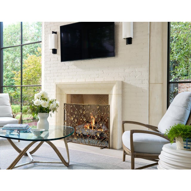 Gold Brilliant Gold Primrose Garden Fireplace Screen For Sale - Image 8 of 12