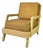 Mid-Century Modern Ficks Reed Blonde Hardwood Lounge Chair With Ochre Textured Upholstery For Sale