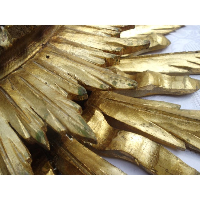 Antique Wooden Sun Mirror in Original Frame, 1890s For Sale - Image 6 of 15