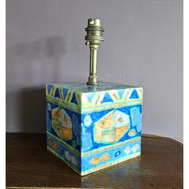 1930s Art Deco Mattajade Geometric Lamp Base from Crown Devon, 1930s For Sale - Image 5 of 8