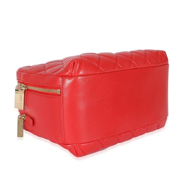 Animal Skin Red Striped Patent Mini Rectangular Classic Flap Bag For Sale - Image 7 of 8