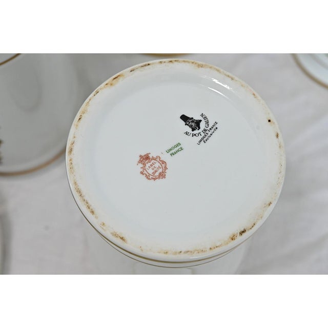 French Vintage Set of Fifteen Porcelain Limoges Pharmacy Jars For Sale - Image 9 of 10