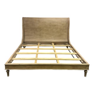 Restoration Hardware French Empire Rosette Sleigh Bed - King Size For Sale