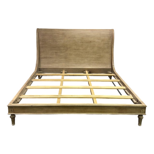 Restoration Hardware French Empire Rosette Sleigh Bed - King Size For Sale