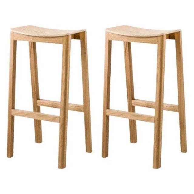 Wood Set of Tall Halikko Bar Stools by Made by Choice For Sale - Image 7 of 7