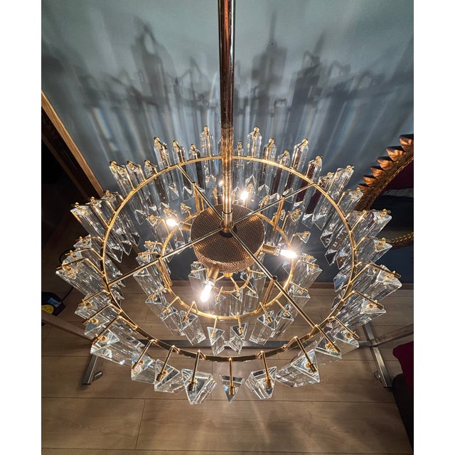 Cristal Triedri Murano Glass Chandelier by Venini For Sale - Image 17 of 18
