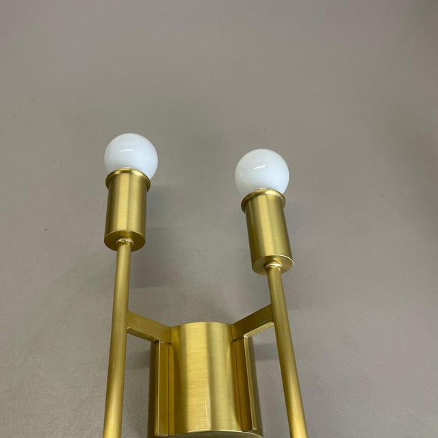 Gold Italian Wall Lights in the manner of Stilnovo, 1950s, Set of 2 For Sale - Image 8 of 18