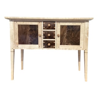 Walnut & Birdseye Maple Shaker Buffet Cabinet For Sale