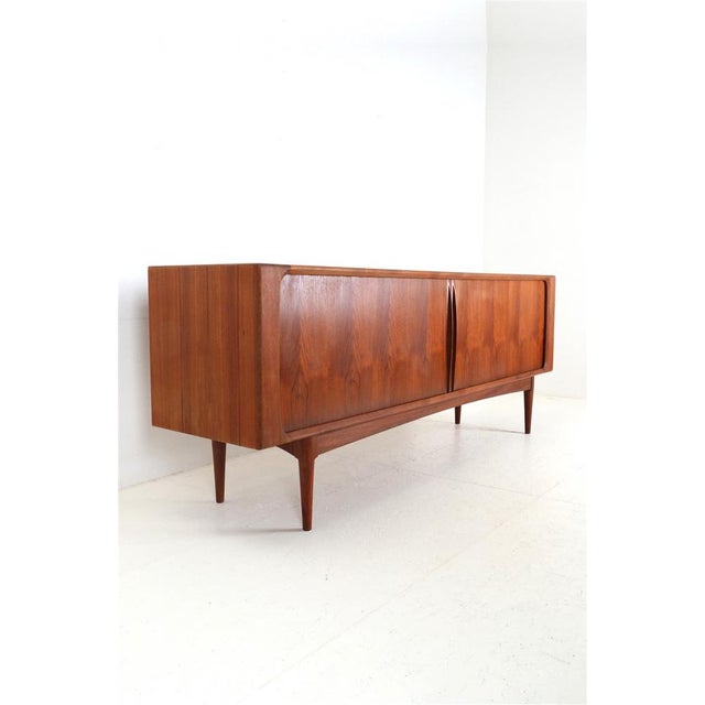 Mid-Century Modern Mid-Century Modern Danish Teak Sideboard with Roll-Up Doors from Bernhard Pedersen & Søn, 1960s For Sale - Image 3 of 18