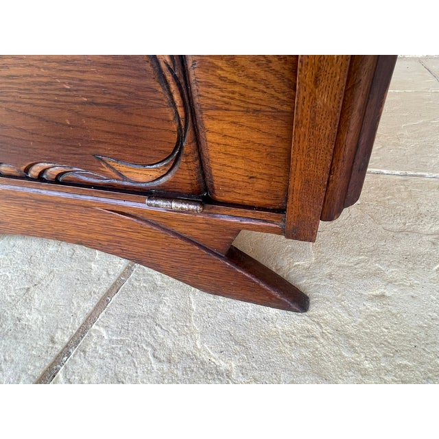 Art Deco Walnut Nightstand with Black Marble Top, 1920s For Sale - Image 15 of 18