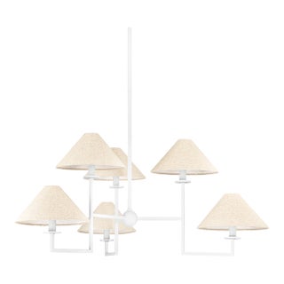 Mitzi Gladwyne 39.25 in. 6 Light Chandelier in Texture White Finish For Sale