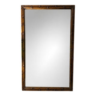 Vintage Faux Bamboo Wall Mirror – Hollywood Regency Palm Beach Style For Sale