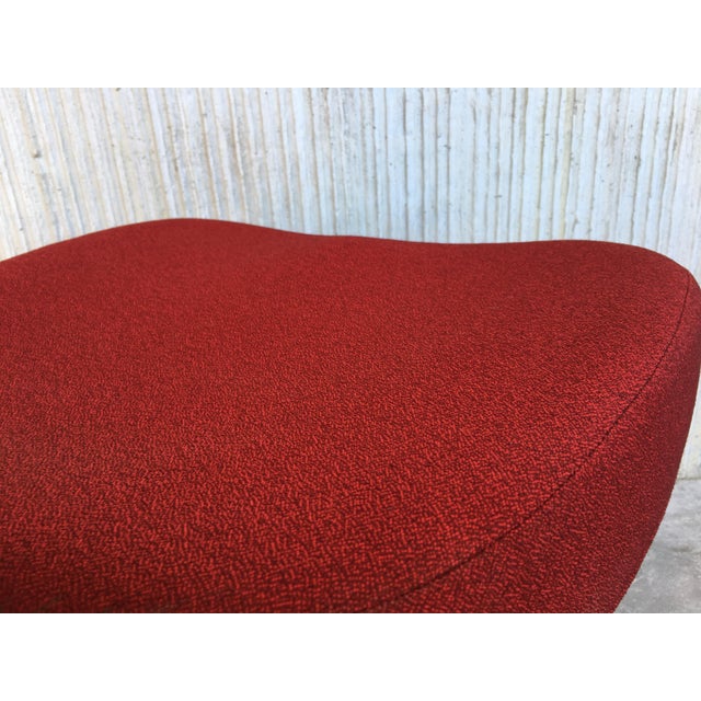 Set of Seventeen Conference or Dining Chairs in Steel and Red Wool For Sale - Image 11 of 13