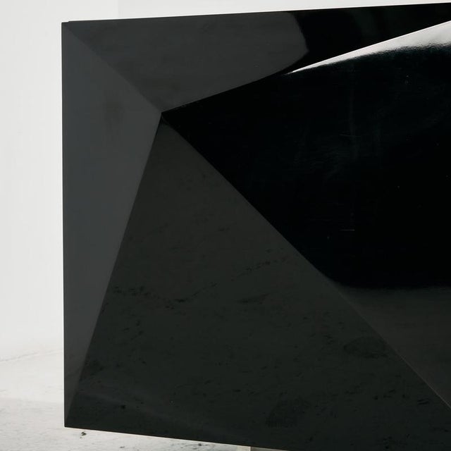 Contemporary High-Gloss Sideboard with Steel Legs For Sale - Image 3 of 18