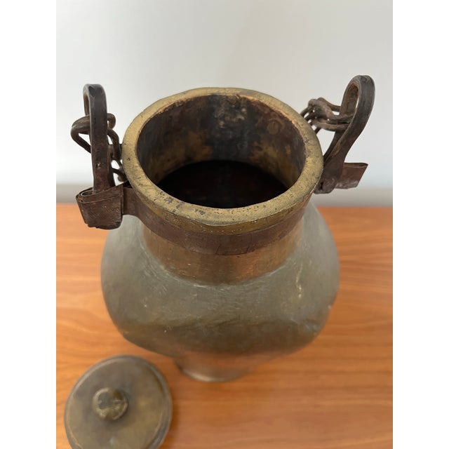 Late 19th Century Antique Hanging Copper Water or Oil Vessel For Sale - Image 5 of 8