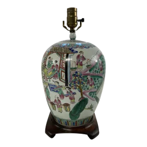 Chinese Famille Rose Porcelain Jar Lamp