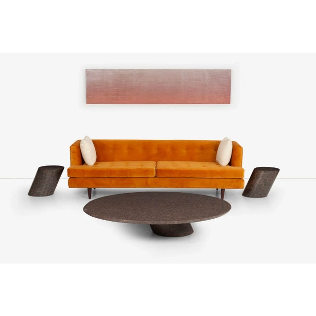 Pair of Lucia Mercer End Tables for Knoll 1982 in Custom Sierra Brown Granite. Sierra Brown Granite is a kind of brown...