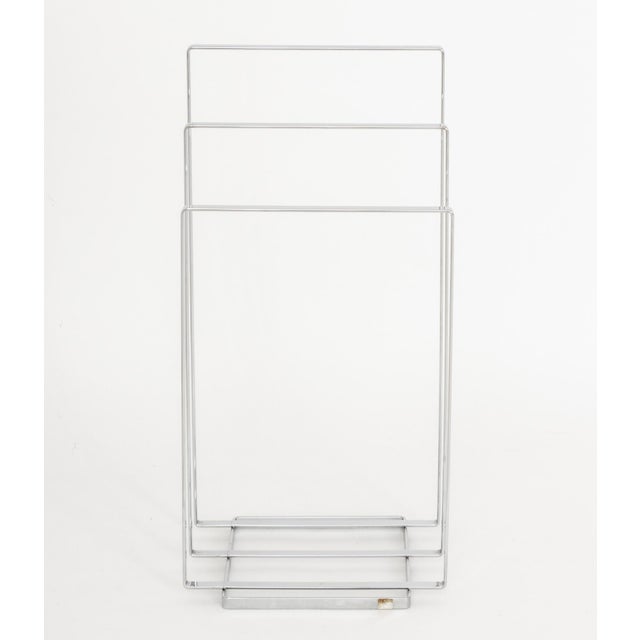 Modern Chrome-Plated Three Tier Towel Rack. 32" H x 16" W x 11.5" D. Provenance: From a SoHo, New York Collection.