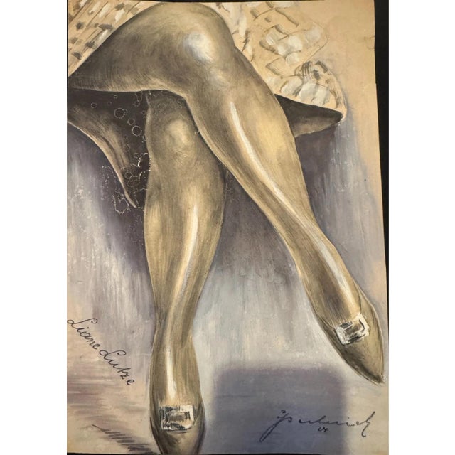 Karl H. Berberich, Legs, Oil Painting on Canvas For Sale - Image 13 of 13