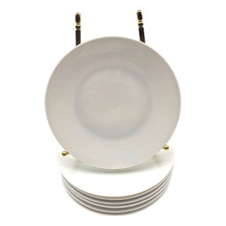 Rosenthal Continental Bread Plate Set – Raymond Loewy Modernist Design, White Porcelain Set of 7 For Sale