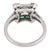 Art Deco Style Diamond Emerald Platinum Ring, Size 6.75 For Sale In Los Angeles - Image 6 of 6