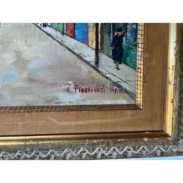 Vincenzo Fioravanti (Italian, 20th C.) Paris Oil on Canvas Painting, Framed For Sale - Image 10 of 12