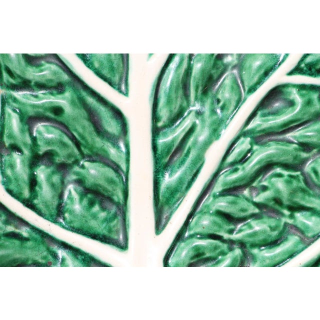 Green 1900s Large Earthenware Bordallo Pinheiro Cabbage Centerpiece, Portuguese For Sale - Image 8 of 12