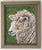 An oil painting of a sheep, in earth tones antique white, beige, sepia painted in a textured impressionist style on a...
