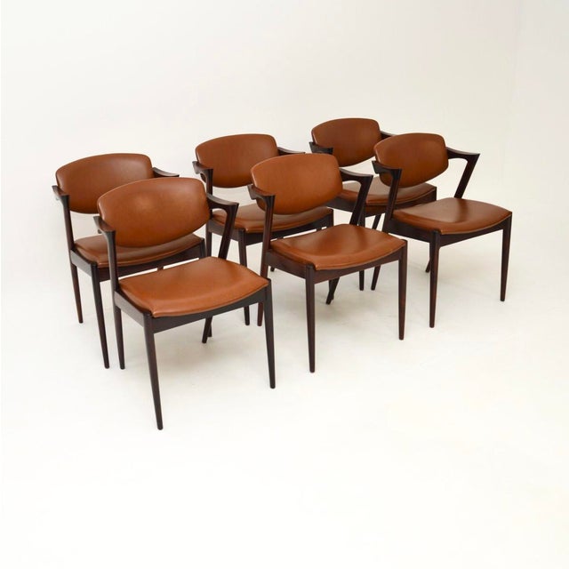 Vintage Danish Model 42 Dining Chairs by Kai Kristiansen, 1960, Set of 6 For Sale - Image 12 of 12