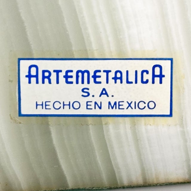 Mid 20th Century Brass Bull Bookends on Banded Onyx Bases- Set of 2 For Sale - Image 10 of 10