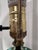 Vintage Mid Century Hollywood Regency Drip Glaze Ceramic Aqua, Brass & Gold Leaf Shaded Table Lamps, a Pair For Sale - Image 17 of 18