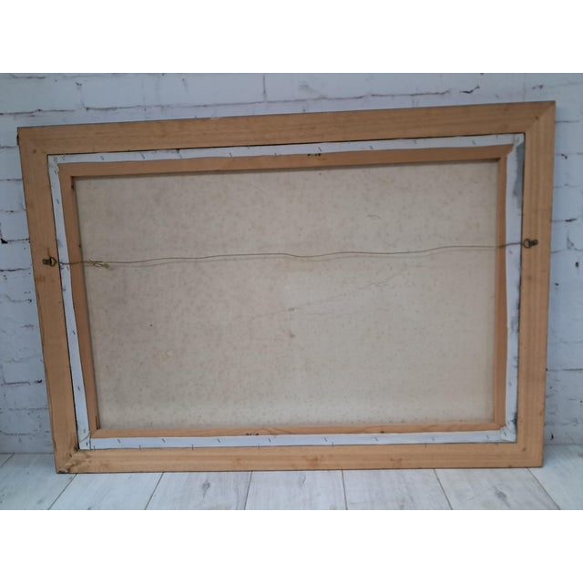 Large vintage black & white winter landscape oil painting on canvas by h. Gamlen – 1980s – framed & signed this large and...