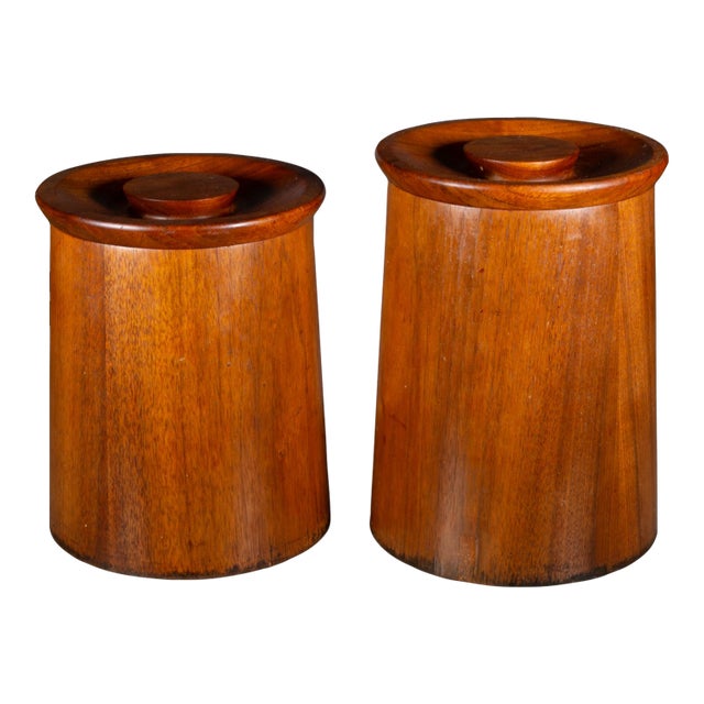 Mid-Century Gladmark Teak Canisters c.1950 For Sale