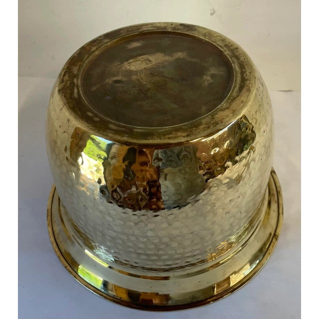 Metal Vintage Hammered Brass Planter For Sale - Image 7 of 9
