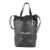Black Linen Canvas Teddy Shopping Bag For Sale