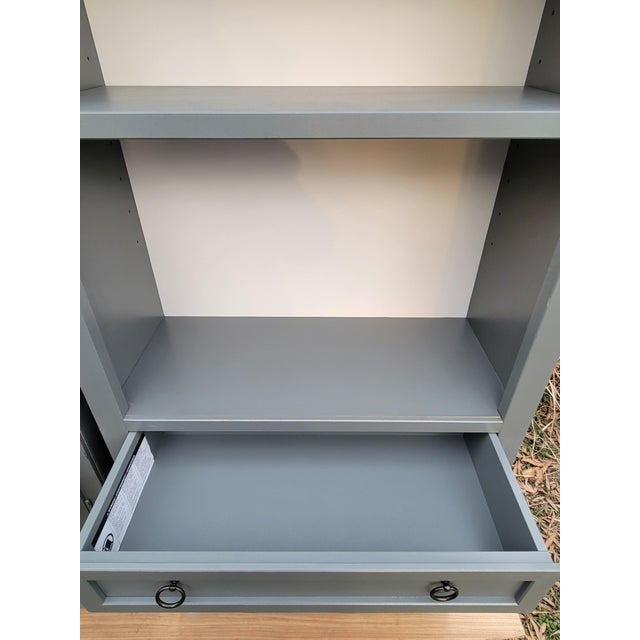 Crate & Barrel Cameo Grey Storage Bookcases, A Pair For Sale In Baltimore - Image 6 of 7