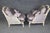 1950s Pair Louis XV Style Oversized Creme Painted and Upholstered Bergère Chairs For Sale - Image 5 of 9