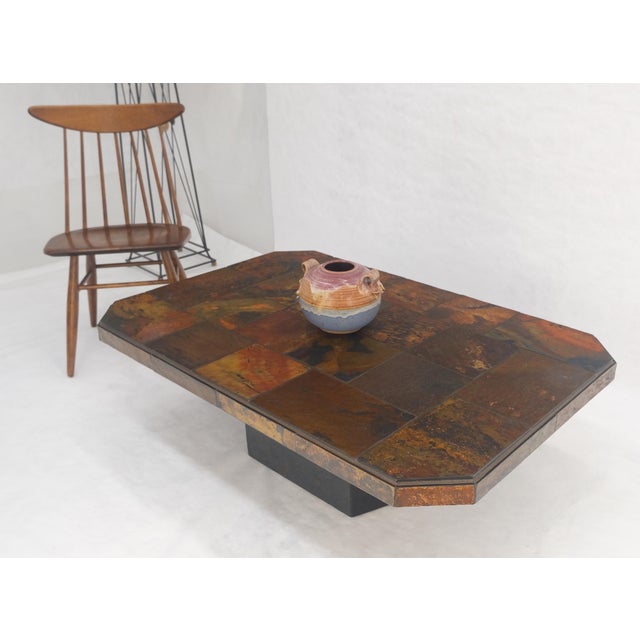 Lava Tile 32x48 Compact Studio Made Mid Century Modern Coffee Table MINT For Sale - Image 11 of 12