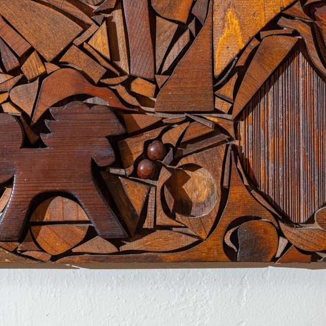 Large Mid-Century Abstract Wood Assemblage Wall Sculpture, 1960s For Sale - Image 12 of 16