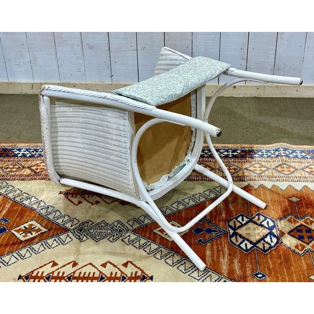 Metal Lloyd Loom Armchair, 1950s For Sale - Image 7 of 8